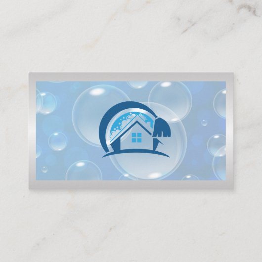 ハウスクリーニングロゴ |シャボン玉 名刺 (裏面)