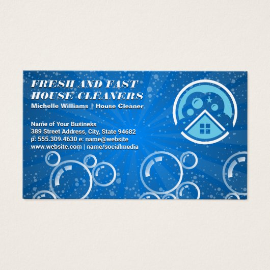 ハウスクリーニングロゴ |バブル (正面)