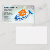 ハウスクリーニングロゴ | メイド | シャボン 名刺 (正面/裏面)
