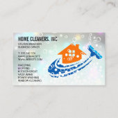 ハウスクリーニングロゴ | メイド | シャボン 名刺 (正面)