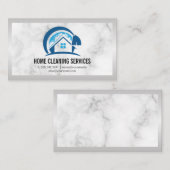 ハウスクリーニングロゴ | 大理石 名刺 (正面/裏面)