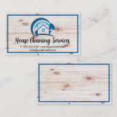 ハウスクリーニングロゴ |木製ボード 名刺 (正面/裏面)