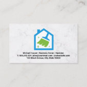 ハウスクリーニングロゴ |真空クリーニングスプレーアイコン 名刺 (裏面)