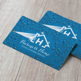 ハウスクリーニング圧力洗浄モノグラムブルー 名刺