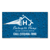ハウスクリーニング圧力洗浄モノグラムロゴ マグネット名刺 (正面)