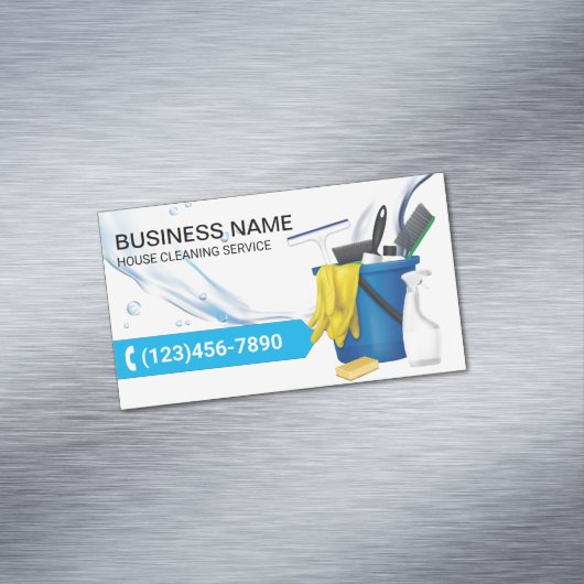 ハウスクリーニング清掃サービス水流 マグネット名刺 (インサイチュ)