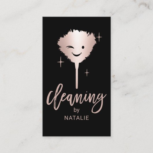 ハウスクリーニング笑顔フェザーダスターハウスキーピング 名刺 (正面)