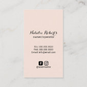 ハウスクリーニング赤面ピンクハウスキーピングメイド 名刺 (裏面)