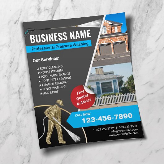 ハウスクリーニング金ゴールドパワーウォッシャー圧力洗浄 チラシ