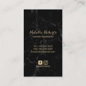 ハウスクリーニング金ゴールドフェザーダスターブラックマーブル 名刺 (裏面)