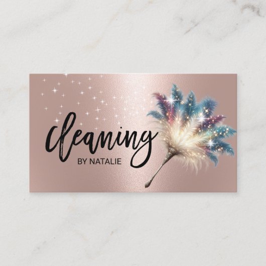 ハウスクリーニング魔法メイドサービスバラ金ゴールド 名刺 (正面)