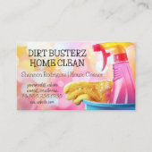 ハウスクリーニング |スプレーボトルとラグ 名刺 (正面)