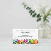 ハウスクリーニング メイド カラフル 名刺 (スタンド正面)