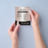 ハウスクリーニング モダン ローズゴールド メイドサービス チラシ (手)