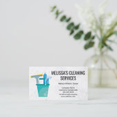 ハウスクリーニング | 製品バケットのクリーニング 名刺 (スタンド正面)