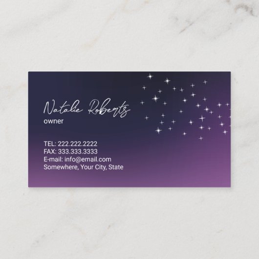 ハウスクリーニンモダングシルバースプレーパープルフローラ 名刺 (裏面)