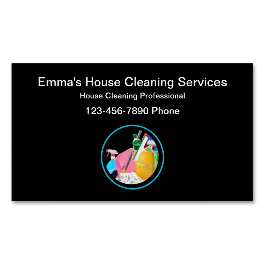 ハウスクリーニンモダングシンプルデザイン マグネット名刺 (正面)