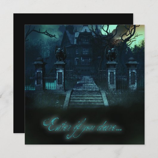 ハウスクリー幽霊のよく出るムハロウィーン招待状 招待状 (正面/裏面)