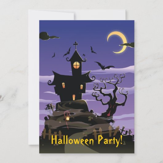 ハウスクリ幽霊のよく出るプルハローウィンパーティ招待状 招待状 (正面)