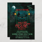 ハウスクン幽霊のよく出るプキンスムーンこうもりハローウィンパーティI 招待状 (正面/裏面)