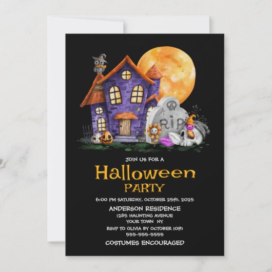 ハウスグ幽霊のよく出るローストーンハローウィンパーティ 招待状 (正面)