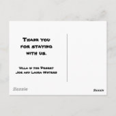 ハウスゲストへの感謝 ポストカード (裏面)