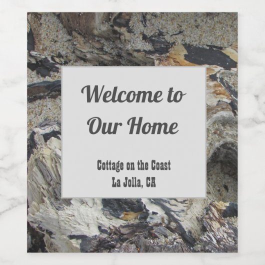 ハウスゲストウェルカムビーチバケーションドリフトウッド ワインラベル (シングルラベル)