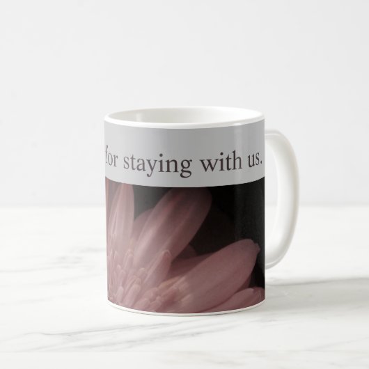 ハウスゲストウェルカムピンクフローラプロモサンキューサンキュー コーヒーマグカップ (正面右)