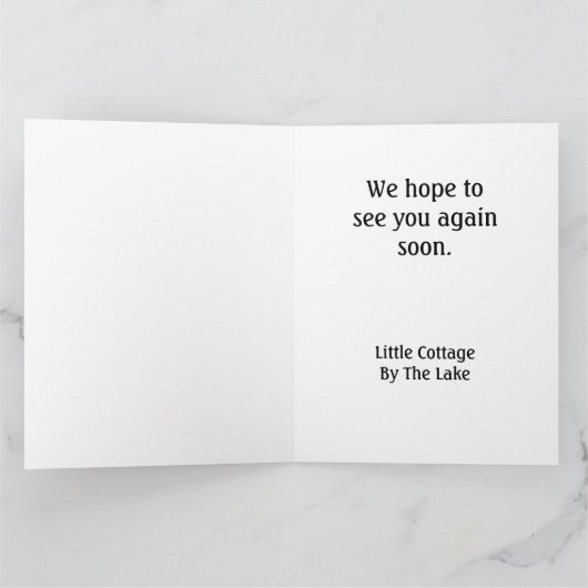 ハウスゲストサンキューレイクサイドレイクホームレンタル サンキューカード (内部)