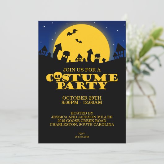 ハウスコスメ幽霊のよく出るパーティーハロウィーン招待状 招待状 (スタンド正面)