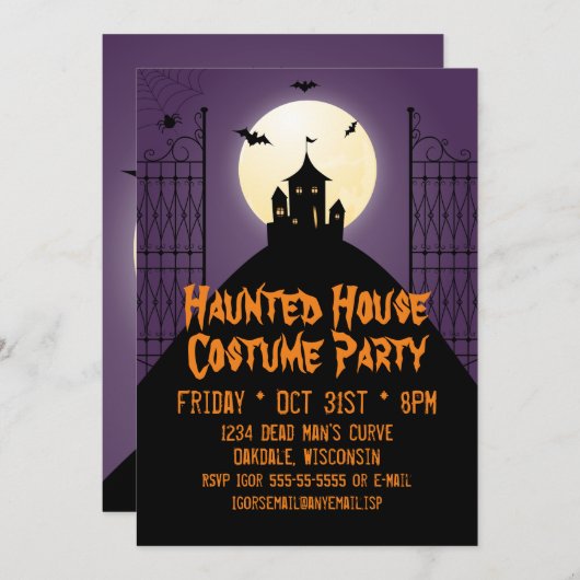 ハウスコスメ幽霊のよく出るパーティーハロウィーン 招待状 (正面/裏面)