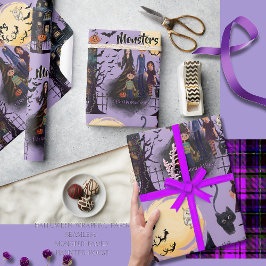 ハウスコンティニュ幽霊のよく出るーハロウィンのモンスター ラッピングペーパー