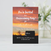 ハウスサンセットシルエット引っ越し祝いパーティーパーティー 招待状 (スタンド正面)