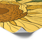 ハウスサンフラワーズフィールドヴィンテージイラストレーション ポスター (角)