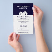 ハウスシェイプデュオトーンネイビーホワイト チラシ (ハンドル)