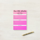 ハウスシッター情報連絡緊急、To-Do's ポストイット (デスク上)