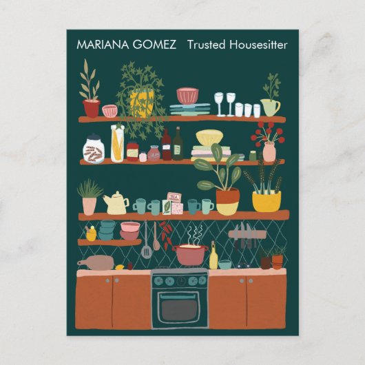 ハウスシッティングペットシッティングハウスキュートユニーク ポストカード (正面)