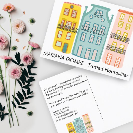 ハウスシッティングペットシッティングハウスキュートユニーク ポストカード