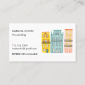 ハウスシッティングペットシッティングハウスキュートユニーク 名刺 (裏面)