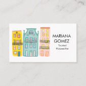 ハウスシッティングペットシッティングハウスキュートユニーク 名刺 (正面)