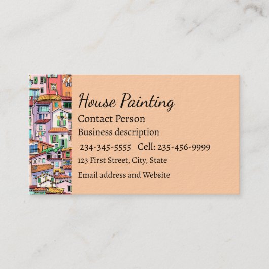 ハウスシティタウンアーバンホームズおもしろいウォーターカラーブッシーヌ 名刺 (正面)