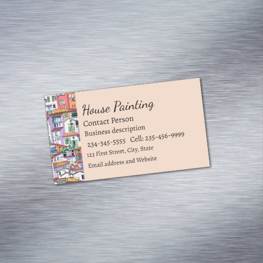 ハウスシティタウンアーバンホームズおもしろいウォーターカラー マグネット名刺 (インサイチュ)