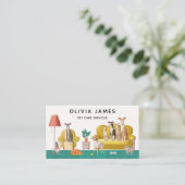 ハウスシーン犬の歩くと動物の犬が座っている 名刺 (スタンド正面)