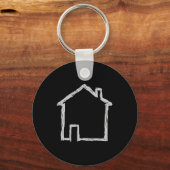 ハウススケッチ。グレーとブラック。 キーホルダー (正面)