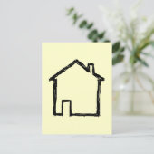 ハウススケッチ。ブラック&クリーム。 ポストカード (スタンド正面)