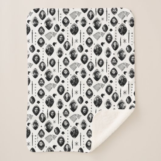 ハウススタークのアイコン&ポートレートパターン シェルパブランケット (正面)