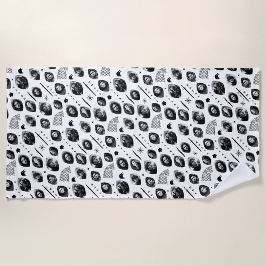 ハウススタークのアイコン&ポートレートパターン ビーチタオル (正面)