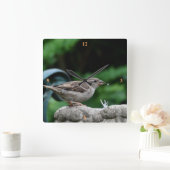 ハウススパローが一杯飲む。 スクエア壁時計 (ホーム)