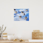 ハウススパーローズの群れ「通り飼い慣らし」オン ポスター (キッチン)