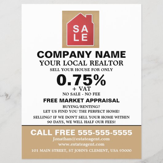 ハウスセールロゴ、不動産仲介業者、不動産代理広告業者 チラシ (正面)